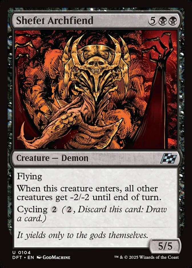 2025 Aetherdrift Shefet Archfiend uncommon #104 uncommon card image