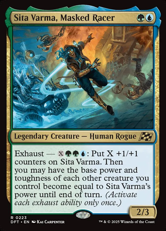 2025 Aetherdrift Sita Varma, Masked Racer #223 rare card image