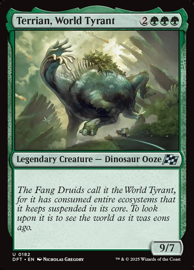 2025 Aetherdrift Terrian, World Tyrant uncommon #182 uncommon card image