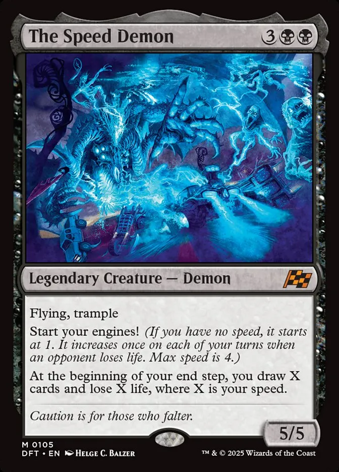 2025 Aetherdrift The Speed Demon mythic #105 mythic card image