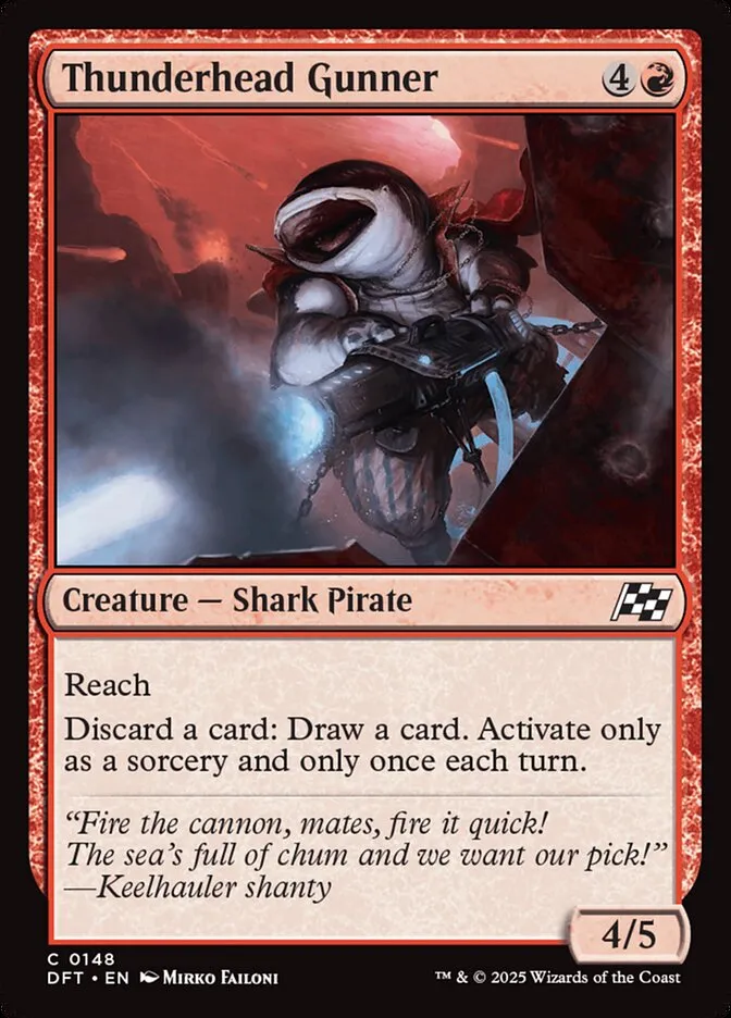 2025 Aetherdrift Thunderhead Gunner common #148 common card image