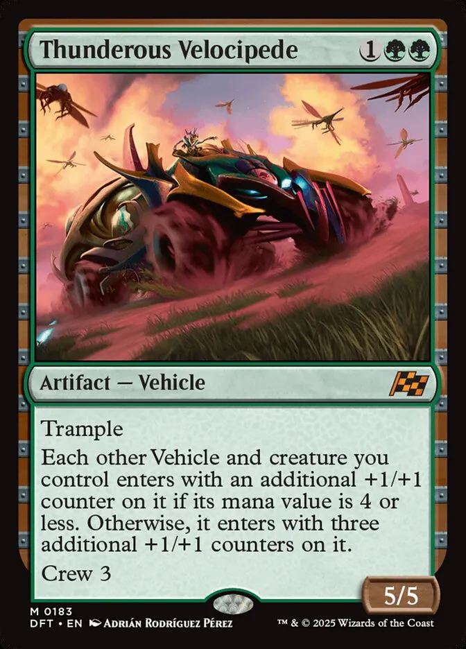 2025 Aetherdrift Thunderous Velocipede mythic #183 mythic card image