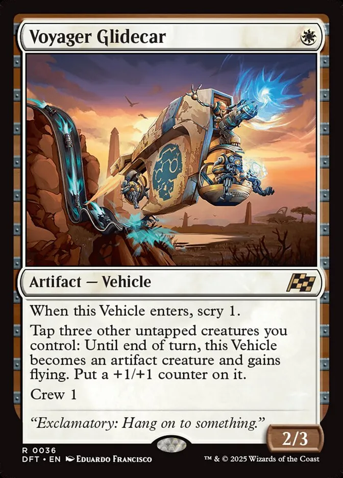 2025 Aetherdrift Voyager Glidecar [Foil] rare #36 rare card image
