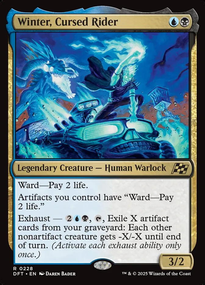 2025 Aetherdrift Winter, Cursed Rider rare #228 rare card image
