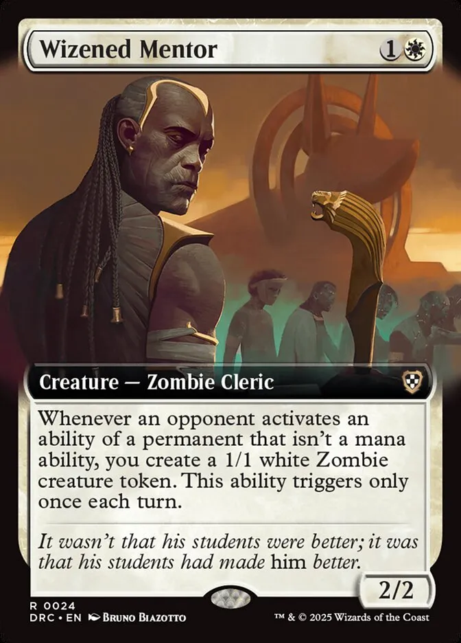 2025 Aetherdrift Commander Wizened Mentor rare #24 rare card image