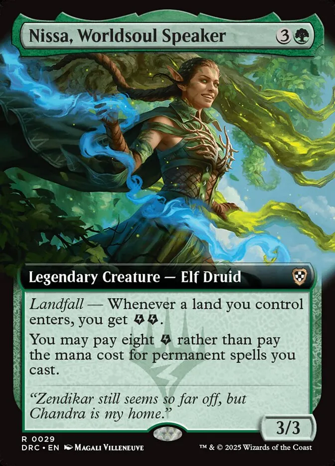 2025 Aetherdrift Commander Nissa, Worldsoul Speaker #29 rare card image