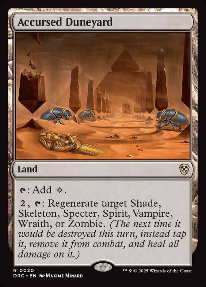 2025 Aetherdrift Commander Accursed Duneyard rare #20 rare card image