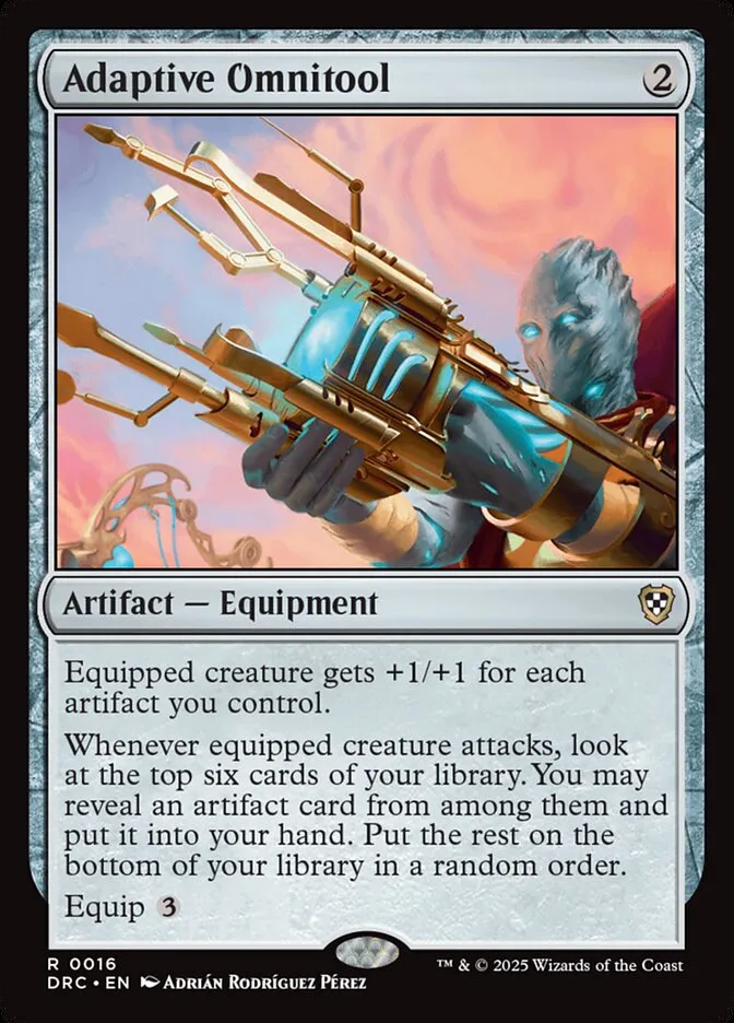 2025 Aetherdrift Commander Adaptive Omnitool rare #16 rare card image