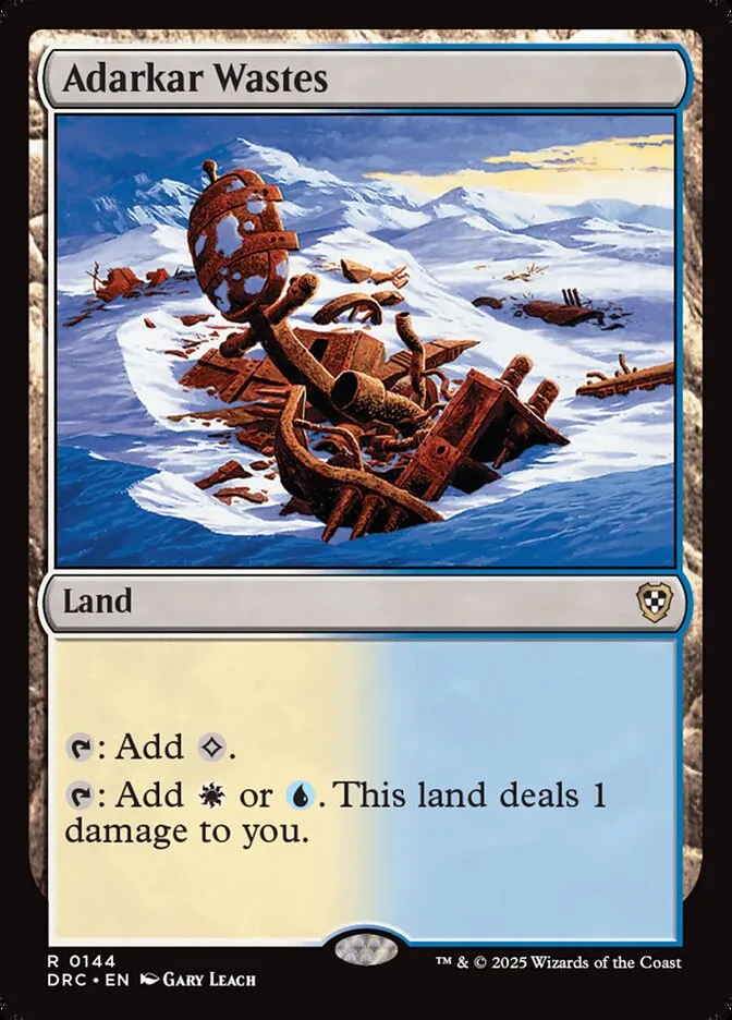 2025 Aetherdrift Commander Adarkar Wastes rare #144 rare card image