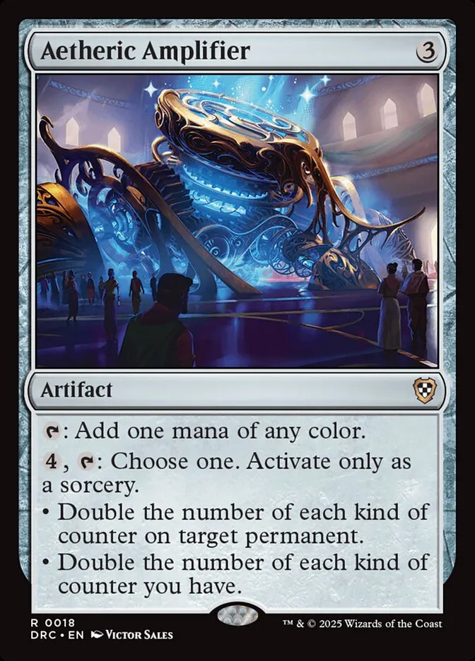 2025 Aetherdrift Commander Aetheric Amplifier rare #18 rare card image