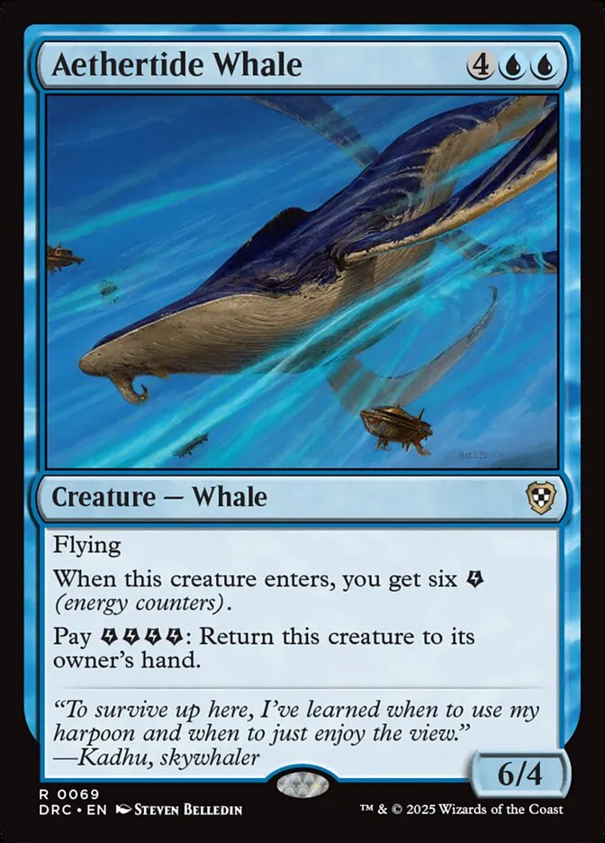 2025 Aetherdrift Commander Aethertide Whale rare #69 rare card image