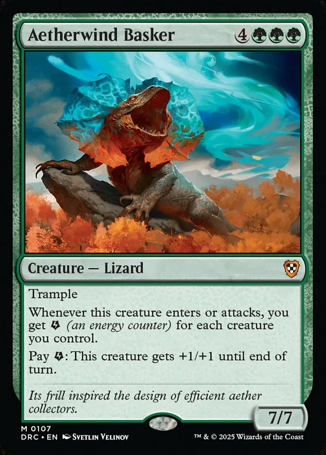 2025 Aetherdrift Commander Aetherwind Basker mythic #107 mythic card image