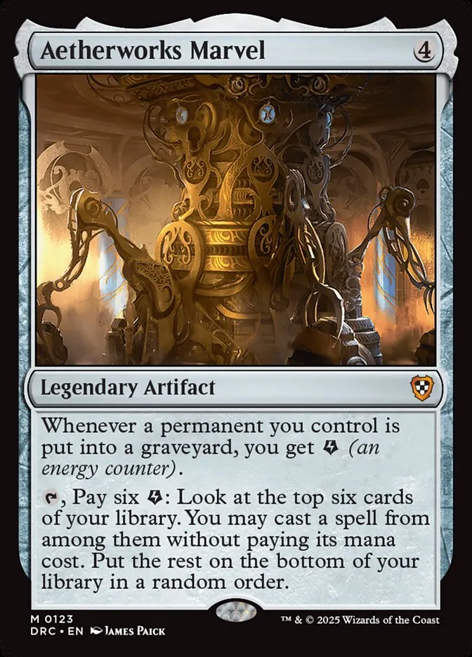 2025 Aetherdrift Commander Aetherworks Marvel mythic #123 mythic card image