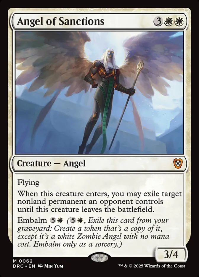 2025 Aetherdrift Commander Angel of Sanctions #62 mythic card image