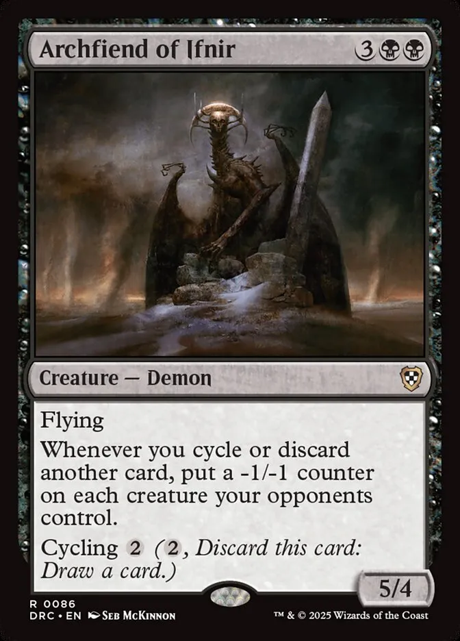 2025 Aetherdrift Commander Archfiend of Ifnir rare #86 rare card image