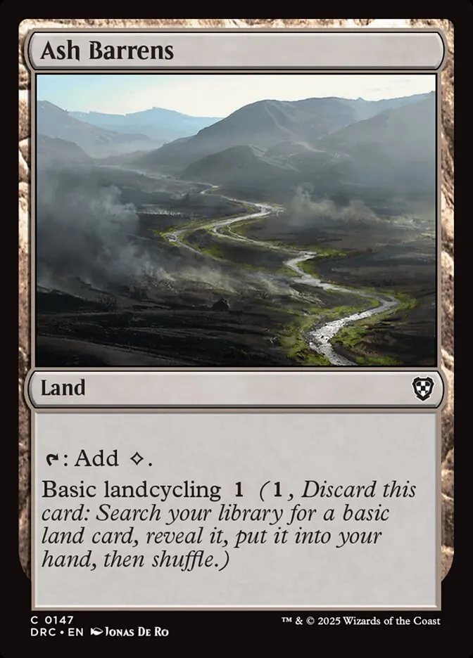2025 Aetherdrift Commander Ash Barrens common #147 common card image