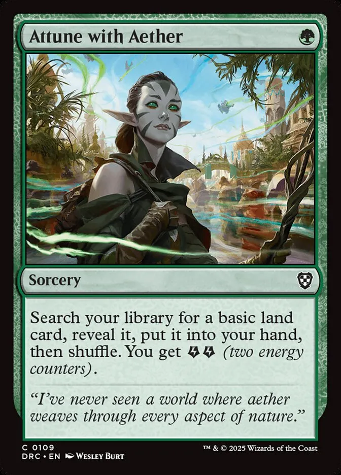 2025 Aetherdrift Commander Attune with Aether common #109 common card image