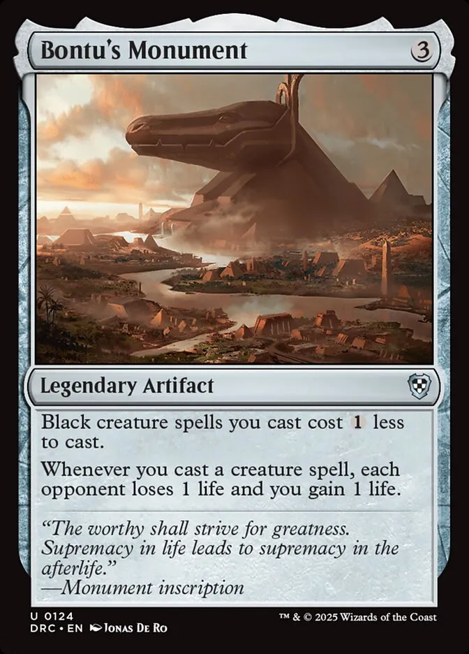 2025 Aetherdrift Commander Bontu's Monument uncommon #124 uncommon card image