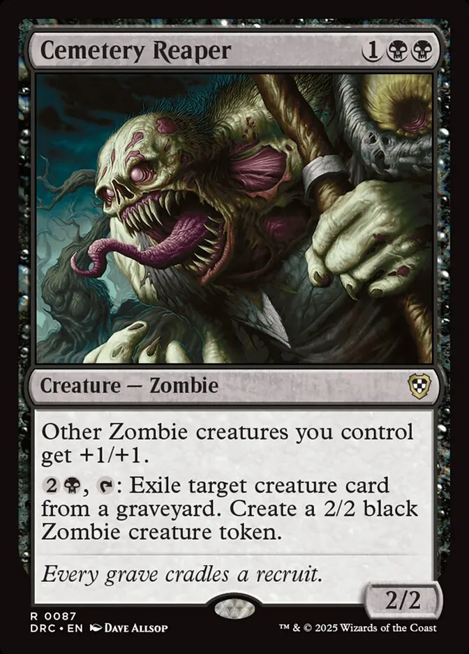 2025 Aetherdrift Commander Cemetery Reaper rare #87 rare card image