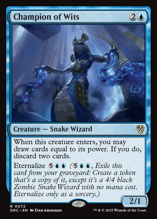 2025 Aetherdrift Commander Champion of Wits #72 rare card image