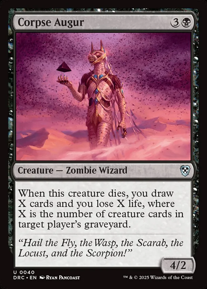 2025 Aetherdrift Commander Corpse Augur uncommon #40 uncommon card image