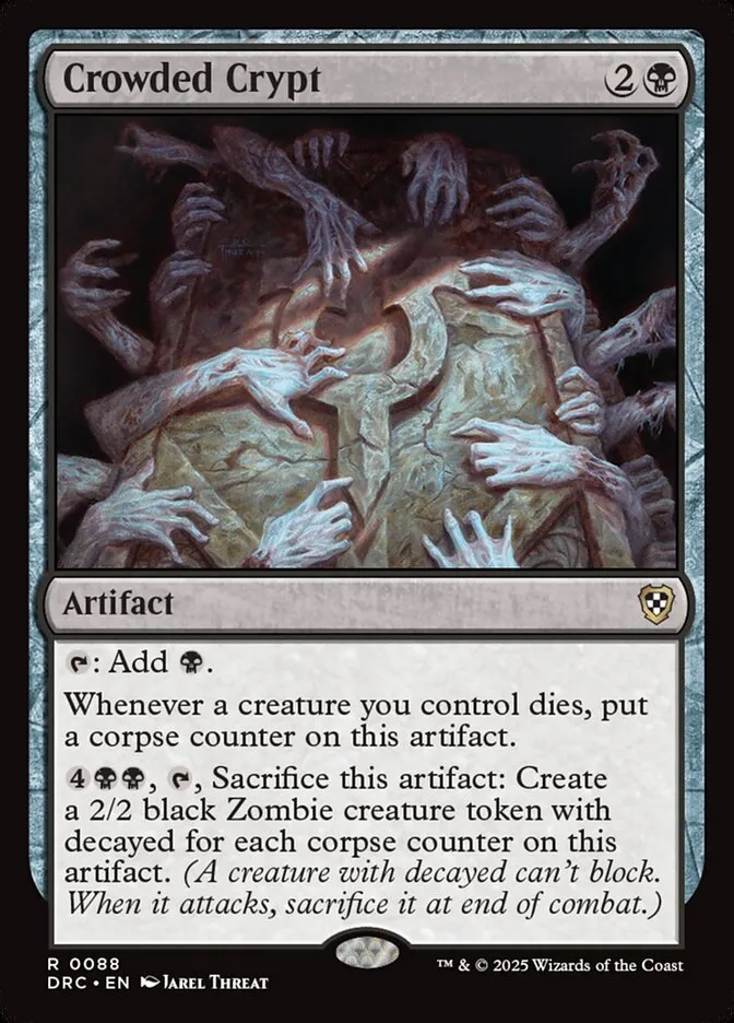 2025 Aetherdrift Commander Crowded Crypt rare #88 rare card image