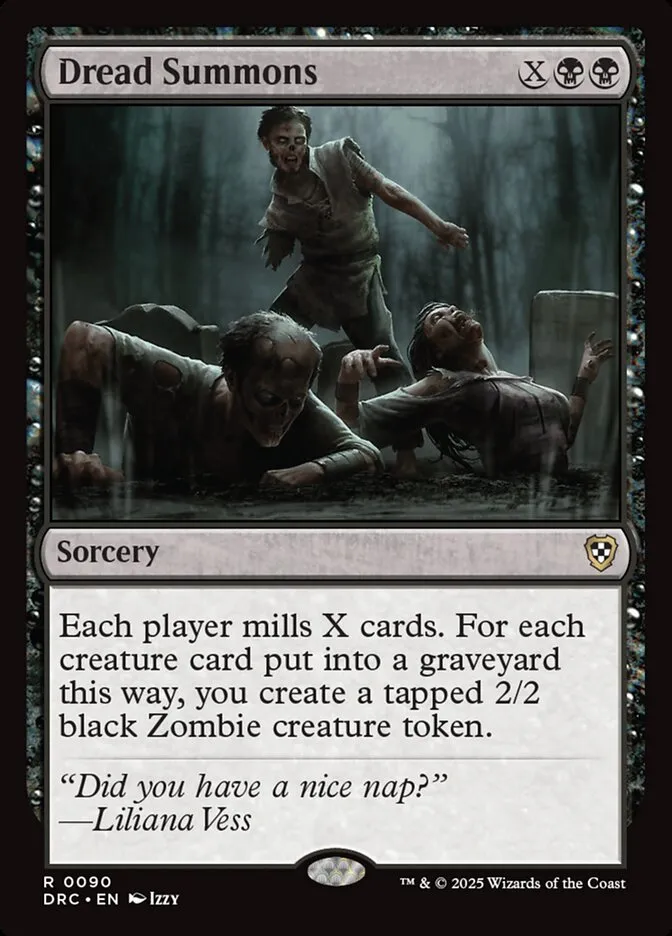 2025 Aetherdrift Commander Dread Summons #90 rare card image