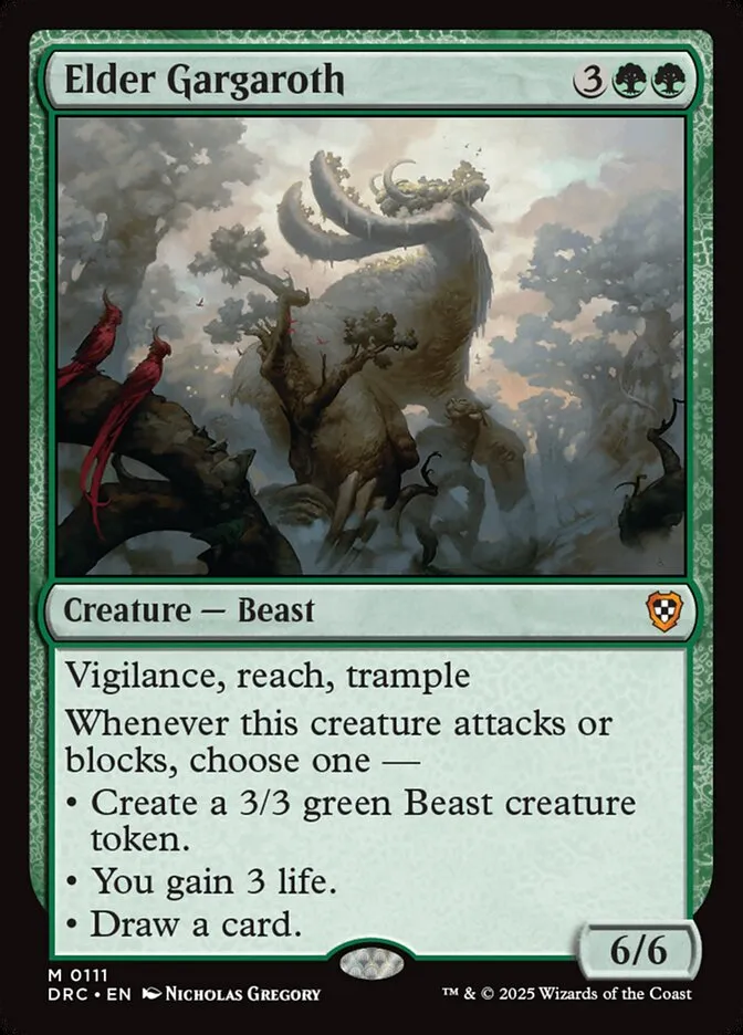 2025 Aetherdrift Commander Elder Gargaroth #111 mythic card image