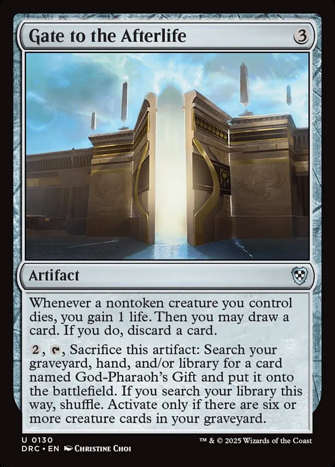 2025 Aetherdrift Commander Gate to the Afterlife uncommon #130 uncommon card image