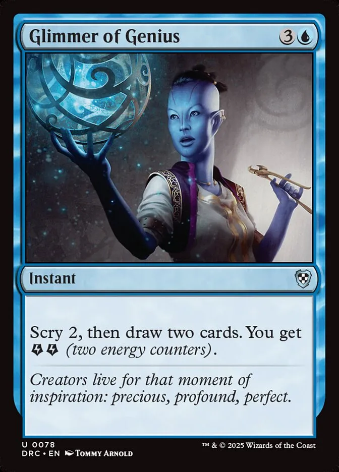 2025 Aetherdrift Commander Glimmer of Genius #78 uncommon card image