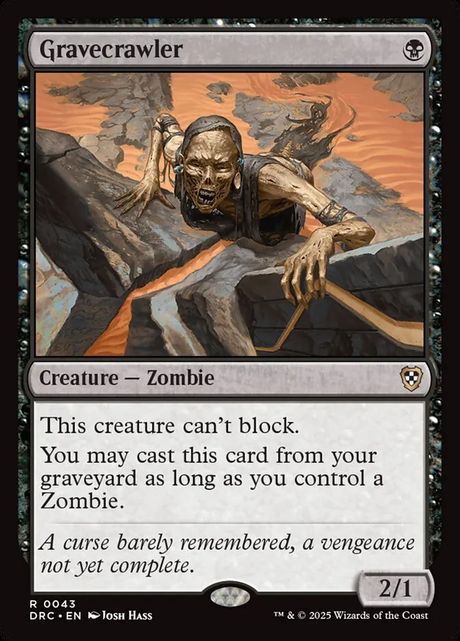 2025 Aetherdrift Commander Gravecrawler rare #43 rare card image