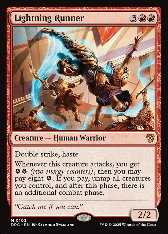 2025 Aetherdrift Commander Lightning Runner mythic #103 mythic card image