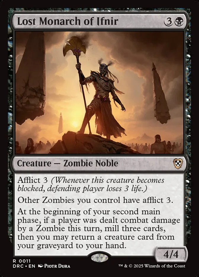 2025 Aetherdrift Commander Lost Monarch of Ifnir rare #11 rare card image