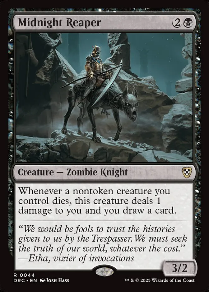 2025 Aetherdrift Commander Midnight Reaper rare #44 rare card image