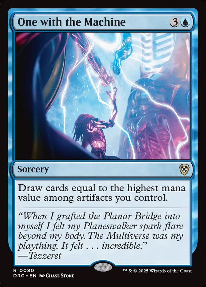 2025 Aetherdrift Commander One with the Machine rare #80 rare card image