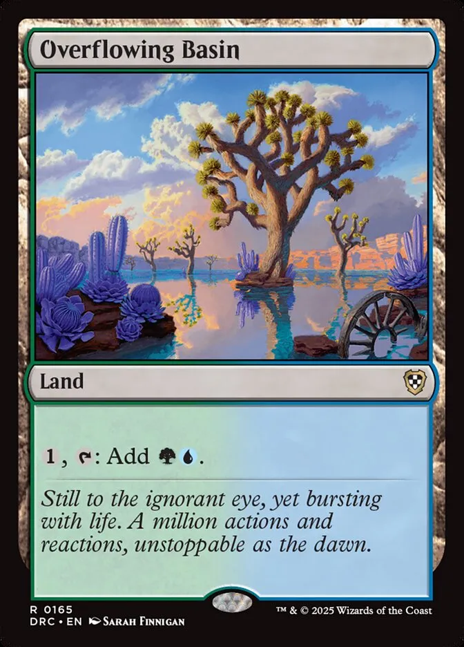 2025 Aetherdrift Commander Overflowing Basin rare #165 rare card image