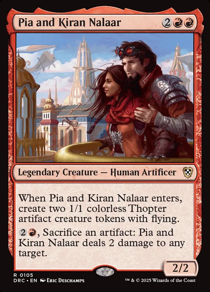2025 Aetherdrift Commander Pia and Kiran Nalaar rare #105 rare card image