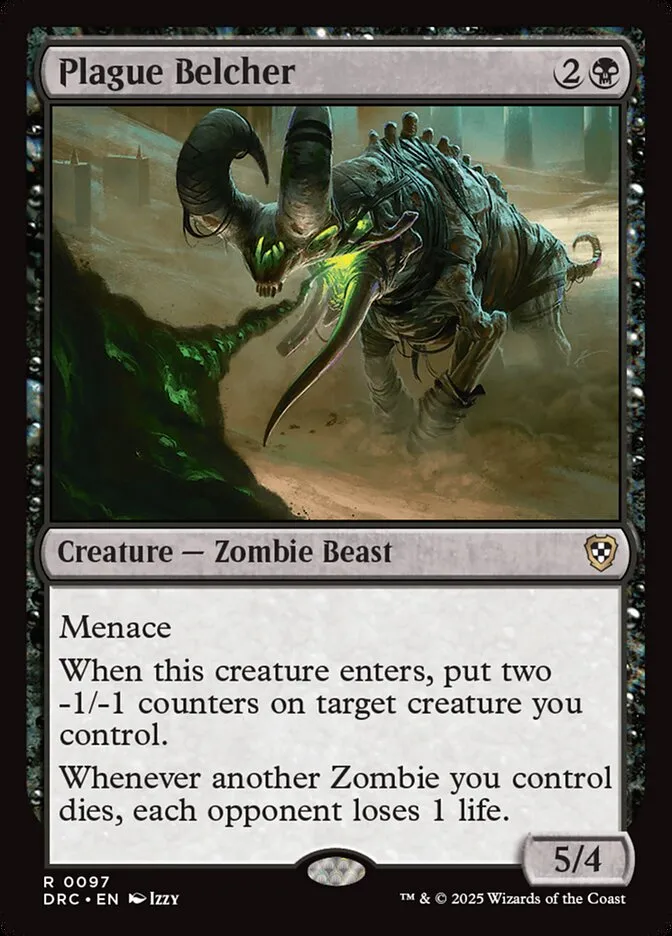 2025 Aetherdrift Commander Plague Belcher rare #97 rare card image