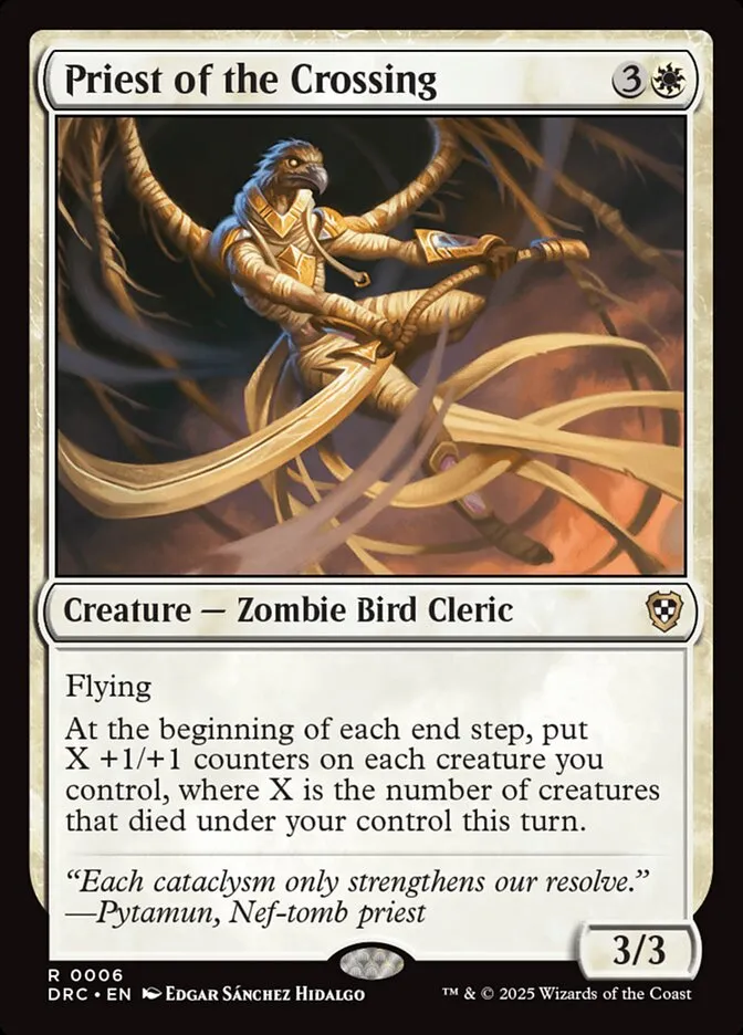 2025 Aetherdrift Commander Priest of the Crossing #6 rare card image