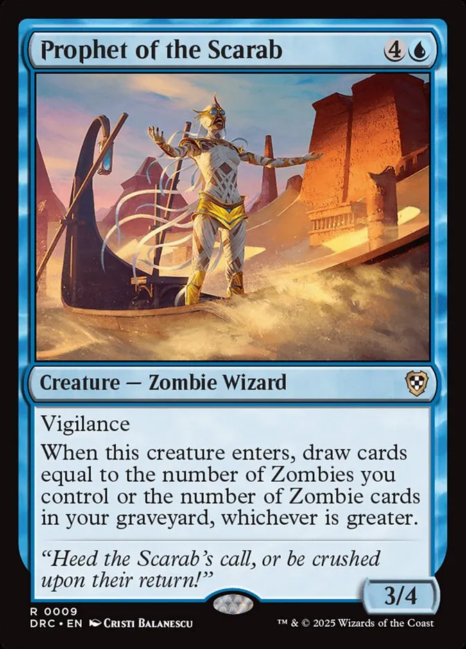 2025 Aetherdrift Commander Prophet of the Scarab #9 rare card image