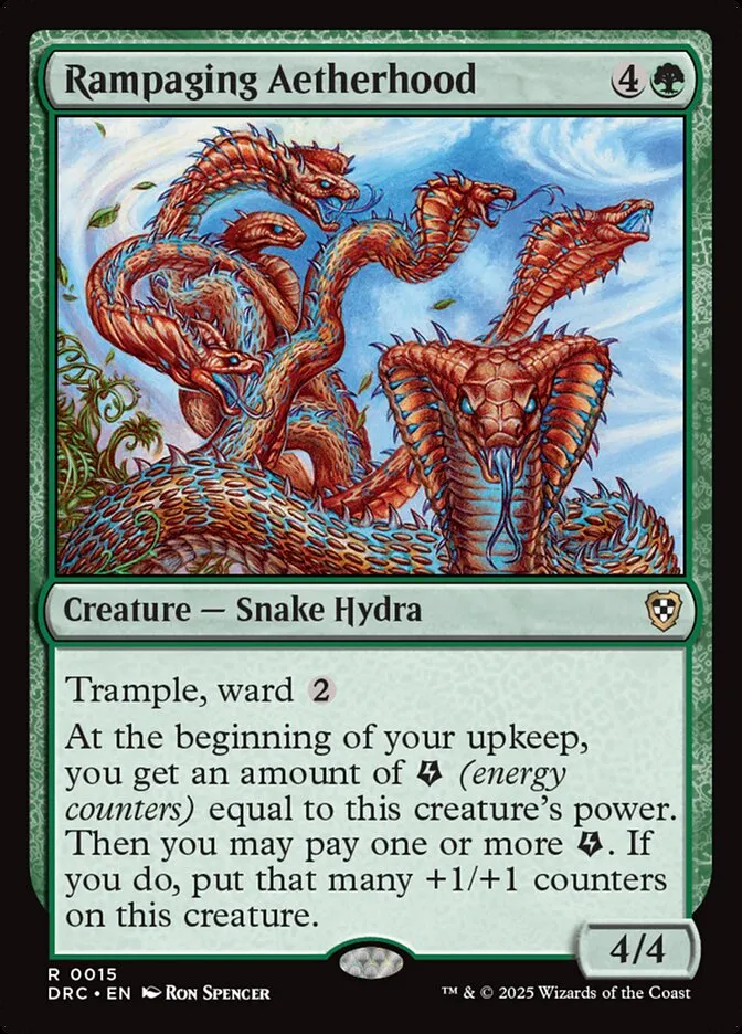 2025 Aetherdrift Commander Rampaging Aetherhood rare #15 rare card image