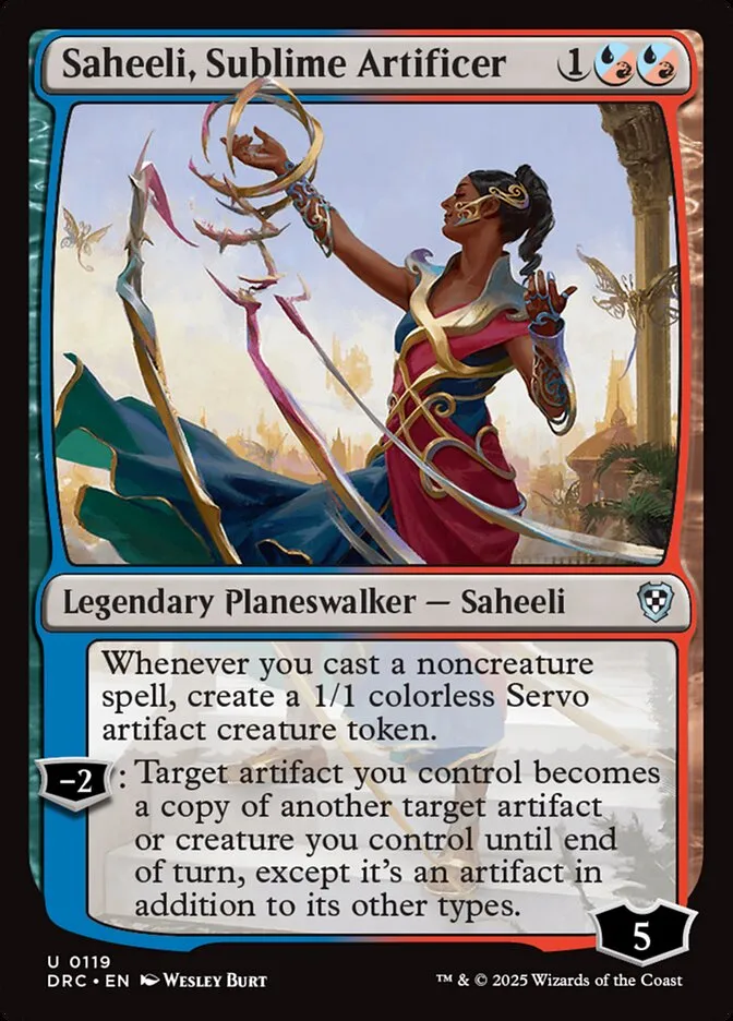 2025 Aetherdrift Commander Saheeli, Sublime Artificer uncommon #119 uncommon card image
