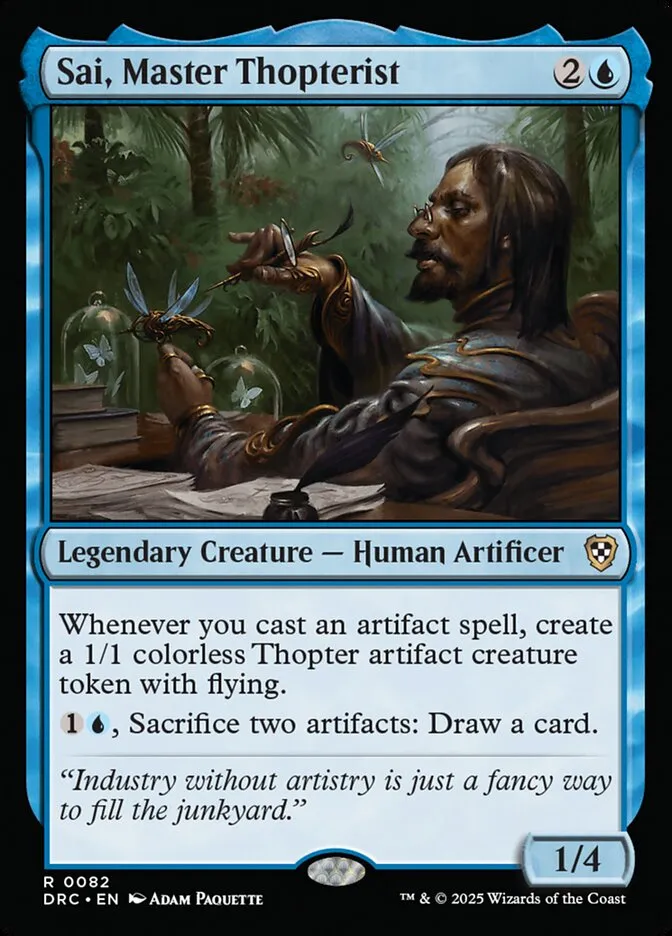 2025 Aetherdrift Commander Sai, Master Thopterist rare #82 rare card image