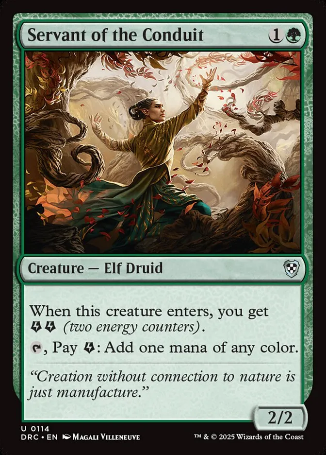 2025 Aetherdrift Commander Servant of the Conduit #114 uncommon card image