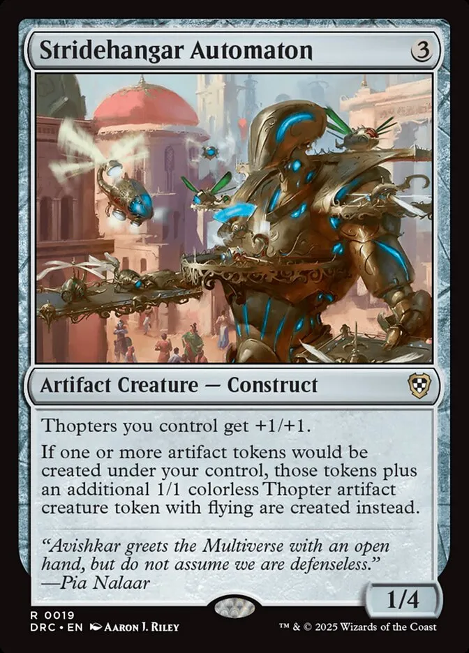 2025 Aetherdrift Commander Stridehangar Automaton rare #19 rare card image