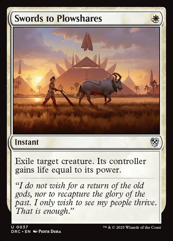 2025 Aetherdrift Commander Swords to Plowshares #37 uncommon card image