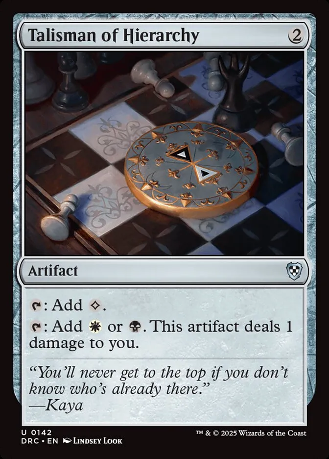 2025 Aetherdrift Commander Talisman of Hierarchy #142 uncommon card image