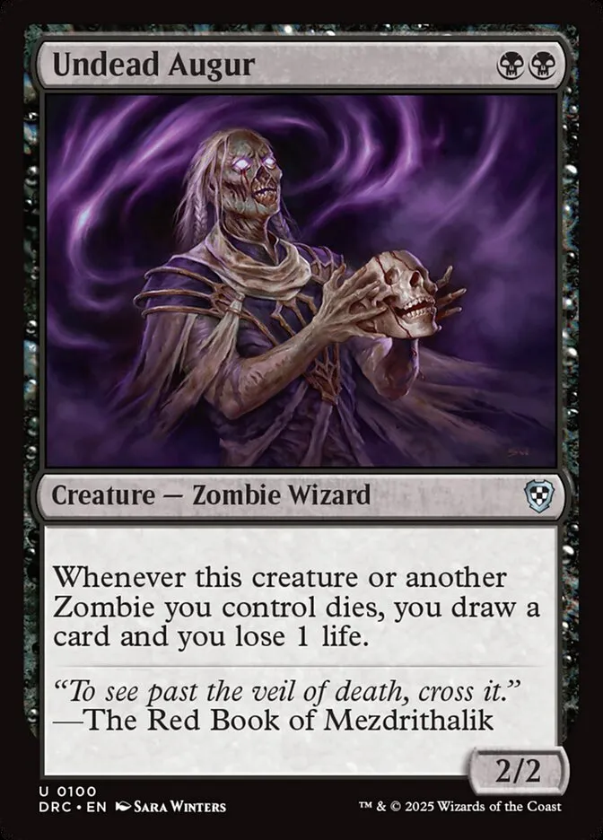 2025 Aetherdrift Commander Undead Augur uncommon #100 uncommon card image