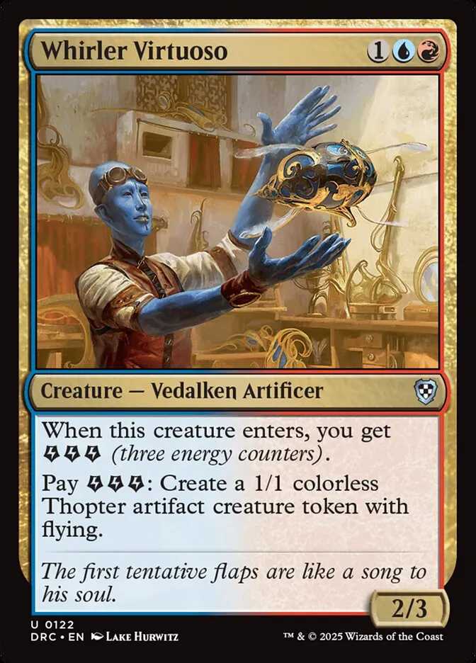 2025 Aetherdrift Commander Whirler Virtuoso uncommon #122 uncommon card image