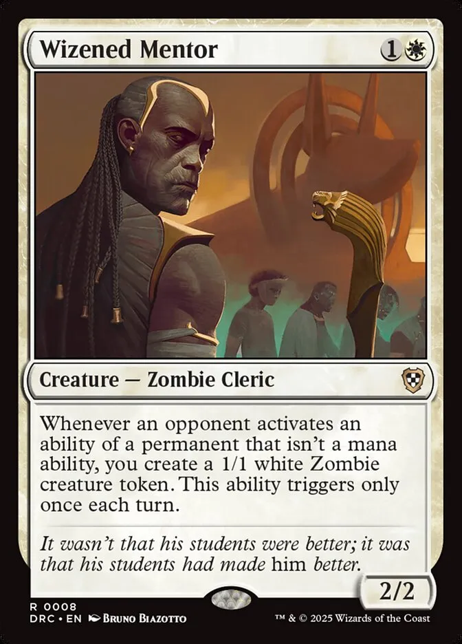 2025 Aetherdrift Commander Wizened Mentor rare #8 rare card image
